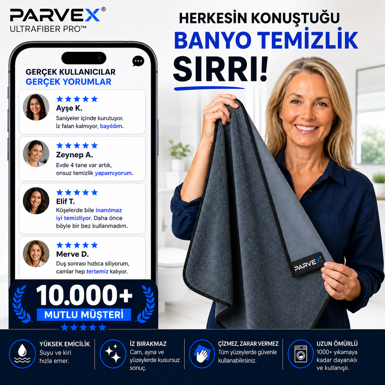 PARVEX™ UltraFiber Pro Temizlik Havlusu