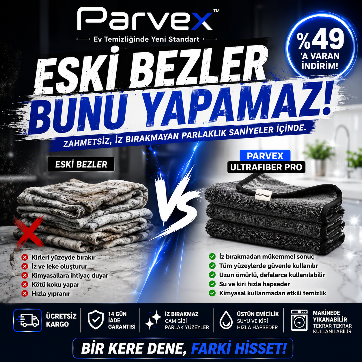 PARVEX™ UltraFiber Pro Temizlik Havlusu